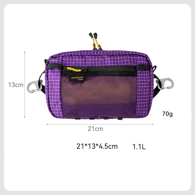 Waterproof UHMWPE Waist Fanny Pack – 1.1L Lightweight Hip Bag for Cycling, Running, Hiking & Outdoor Sports, 70g