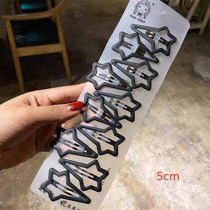 10/20pcs Non-Slip Matt Black Alloy Hairpins - Geometric Water Drop Design, Solid Bobby Pins for Women's Hairstyles & Makeup
