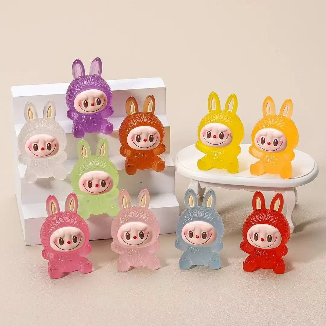Luminous 3D Labubu DIY Blind Box Cute Cartoon Anime Doll Creative Ornament Birthday Gift for Kids