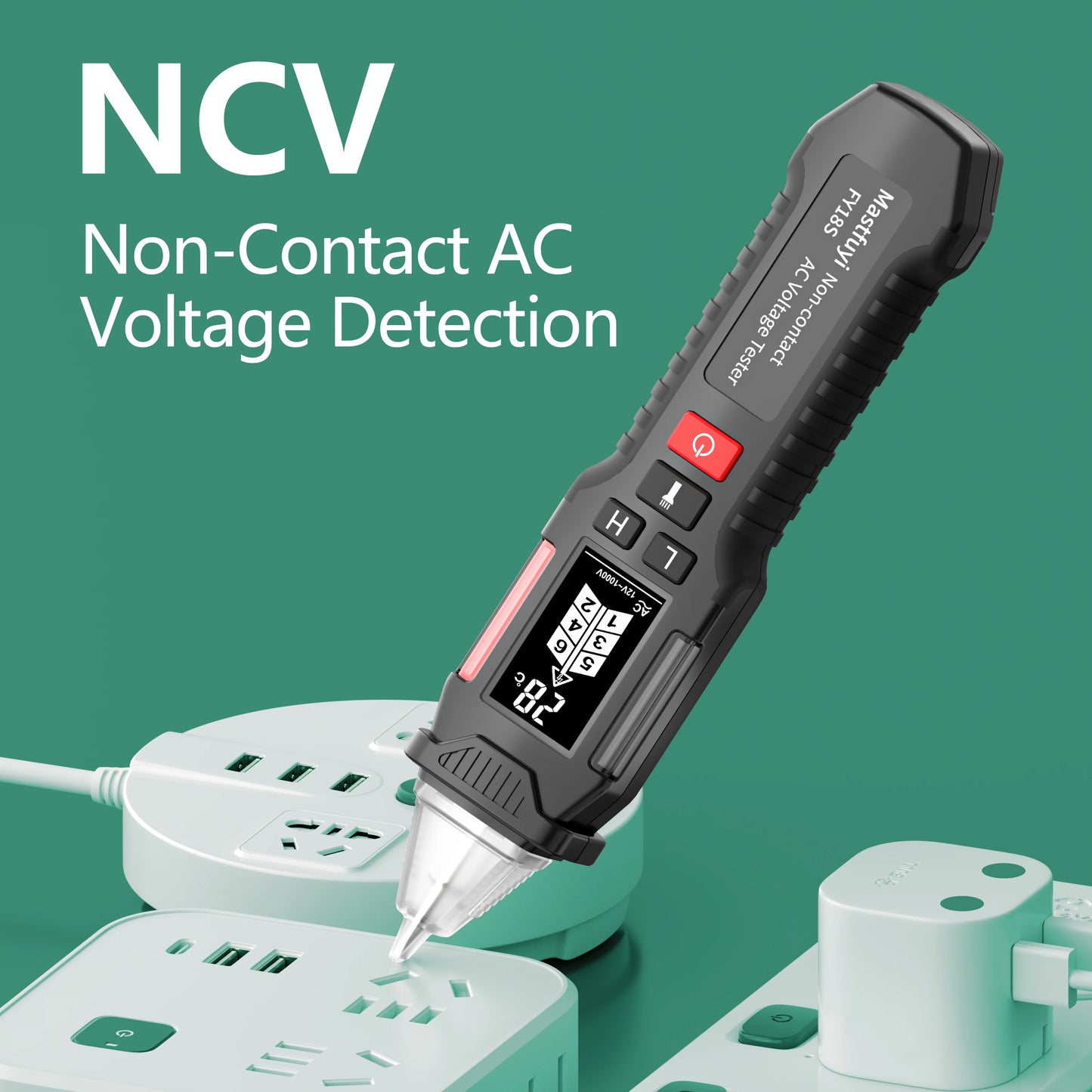 MASTFUYI FY18S Smart Non-Contact Voltage Tester Pen - AC Voltage Detector with NCV, Breakpoint Identification, 12-1000V Range