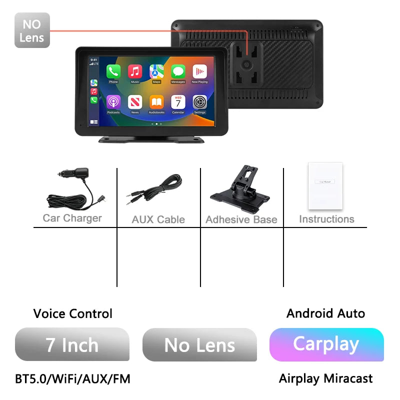 11.26" 4K Car DVR Dash Cam — Wireless CarPlay & Android Auto, Dual Lens Video Recorder with AI Screen, GPS Navigation, HD Dashboard Monitor