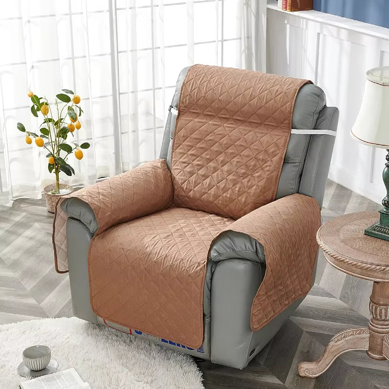 Anti-Slip Recliner Chair Cover – Quilted Solid Color Seat Slipcover, Anti-Wear Armchair Cushion for Living Room Home