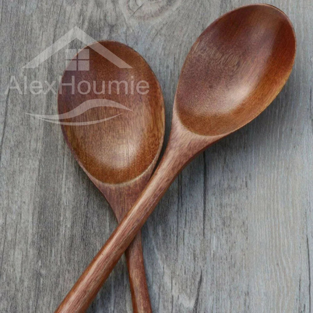 6-Piece Bamboo Wooden Spoon Set – 9” Korean Style Natural Wood Spoons for Soup, Cooking & Mixing
