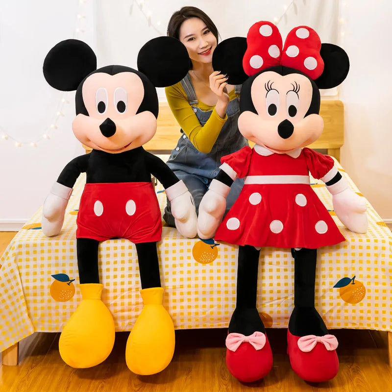 35cm Disney Mickey Mouse Plush Toy - Kawaii Anime Mickey and Minnie Stuffed Models, Decoration Dolls for Kids' Birthday Gifts