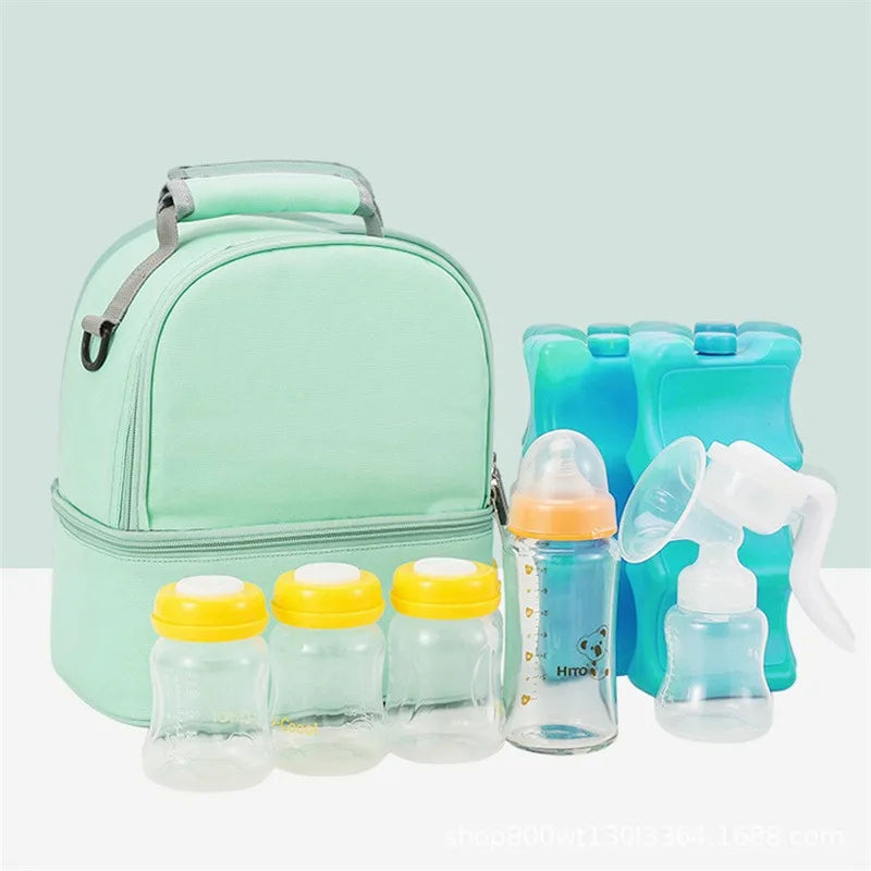 Insulated Double-Layer Mommy Bag — Large Capacity Travel & Picnic Baby Food Handbag