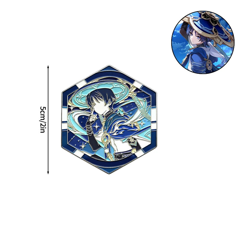 Honkai Star Rail & Genshin Impact Character Pins - Kawaii Metal Cosplay Brooch Badges for Fans
