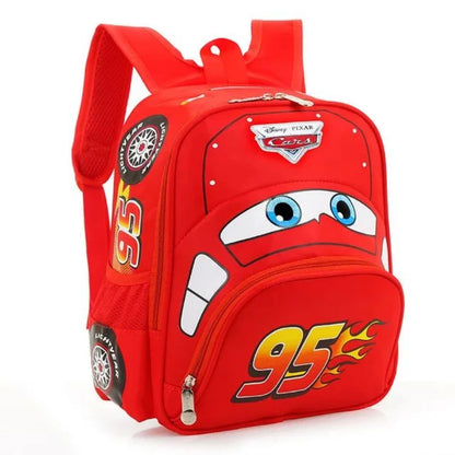 3D Cartoon Car Shape Kids Backpack — Large Capacity Kindergarten Schoolbag for Boys and Girls
