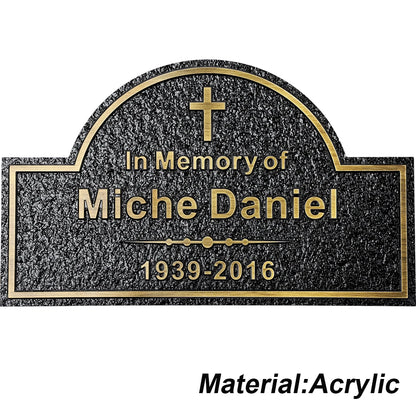 Personalized Memorial Plaque – Custom Engraved Grave Marker for Loved Ones or Pets (Dog & Cat), Remembrance Plaques