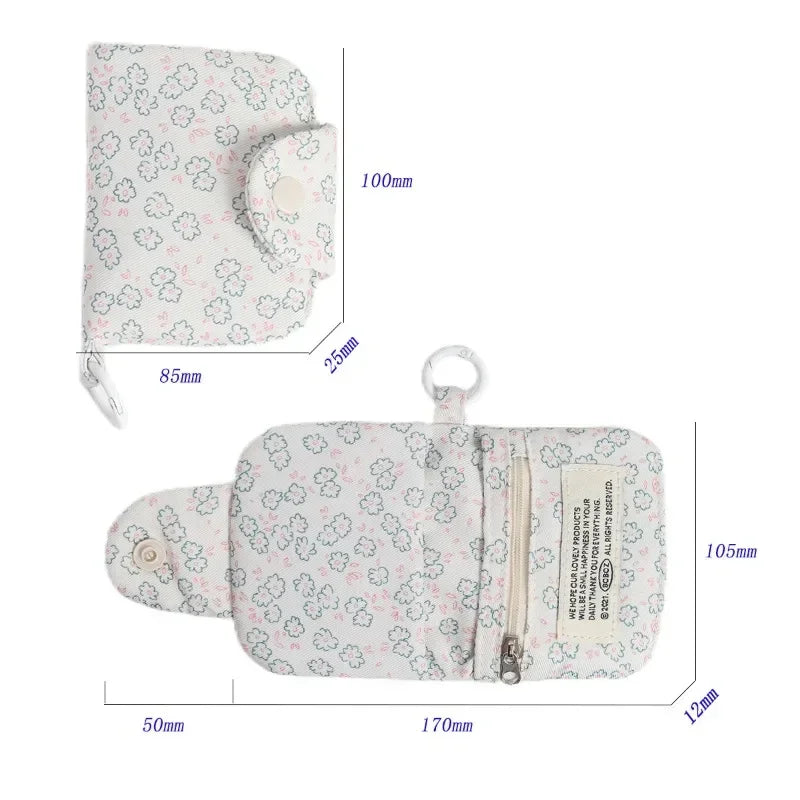 Korean Fashion Floral Coin Purse: Cute Student Wallet & Card Holder for Girls - Portable & Stylish Storage Bag