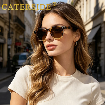 CATERSIDE Small Frame Square Sunglasses - Fashion Unisex Eyewear for Travel, Parties & Business