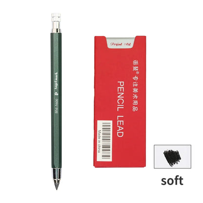 5.6mm Mechanical Pencils & Charcoal Graphite Leads – HB to 14B Soft, Medium, Hard Sketch Drawing Lead Core