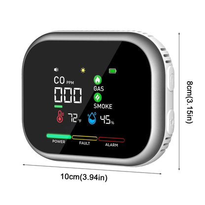6-in-1 Portable Air Quality Monitor - Indoor CO Detector for Home, RV, Car, Apartment & Travel Use