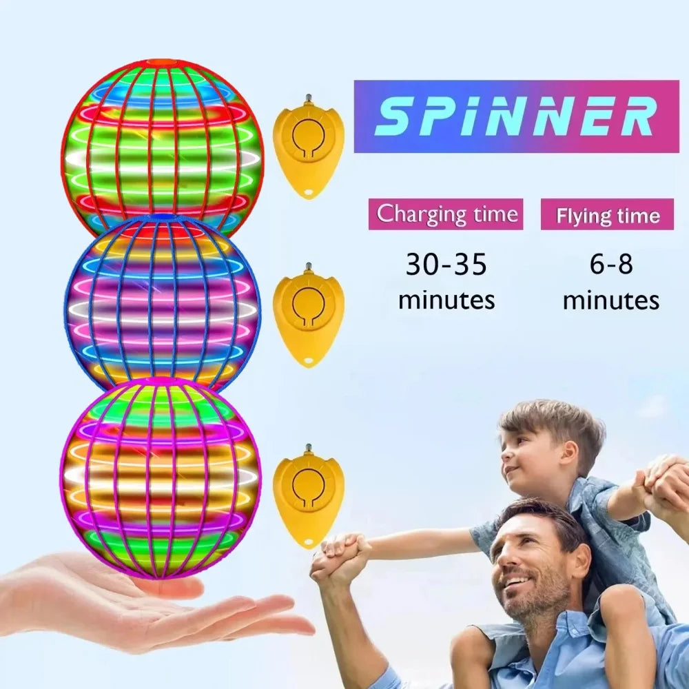 Flying Ball Boomerang LED Toy — Flyorb Magic Drone Hover Spinner, Fun Fidget Toy for Kids & Family Gift