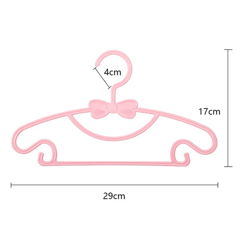 10pcs Kids Clothes Hanger Set - Portable Plastic Windproof Racks, Children's Coat Hangers, Baby Clothing Organizers for Display