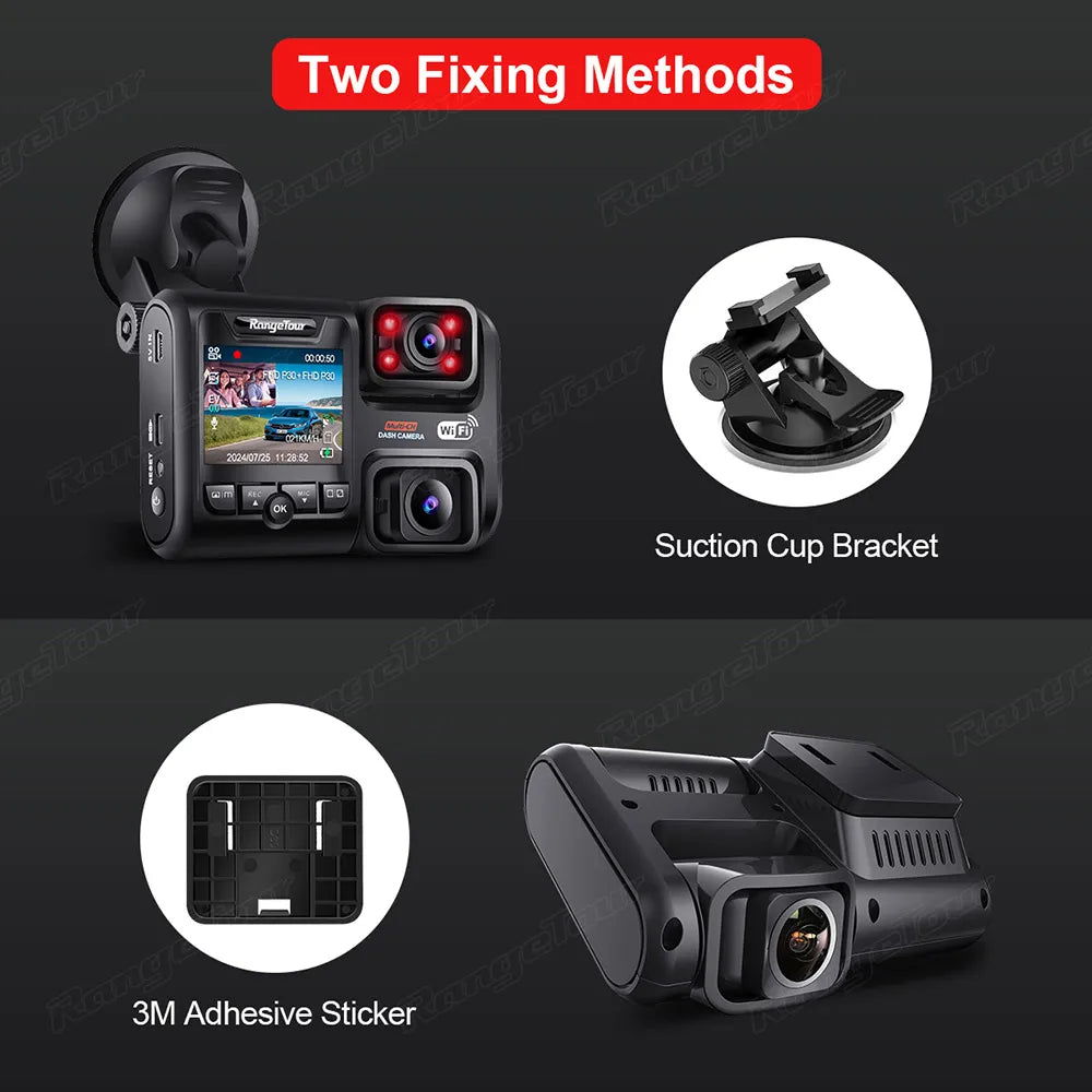 4K 2160P Dual Lens Car DVR – WIFI GPS Logger, Novatek 96663 Chip, Sony Sensor, Night Vision Dash Cam Recorder D30H