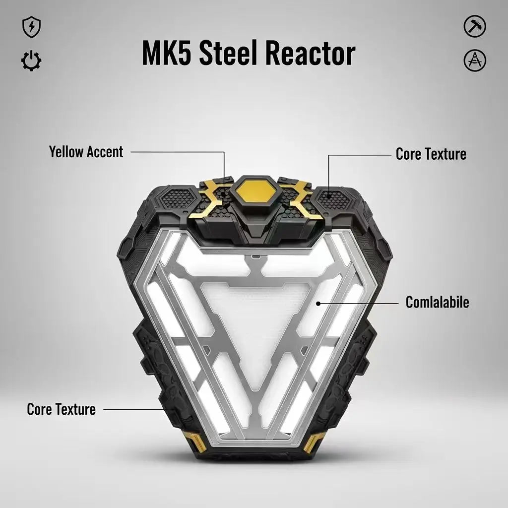 Touch-Sensitive Curved Reactor Prop - LED Illuminated Role-Play & Home Decoration Display