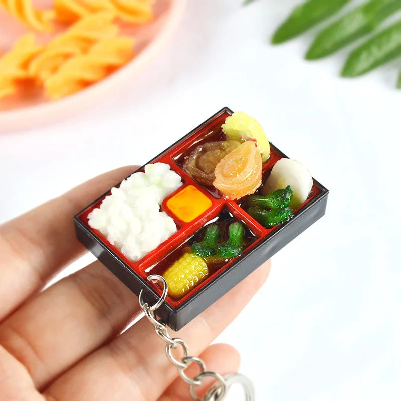 PVC Sushi Food Box Keychain – Mini Lunch Dollhouse Toy Keyring, Wholesale