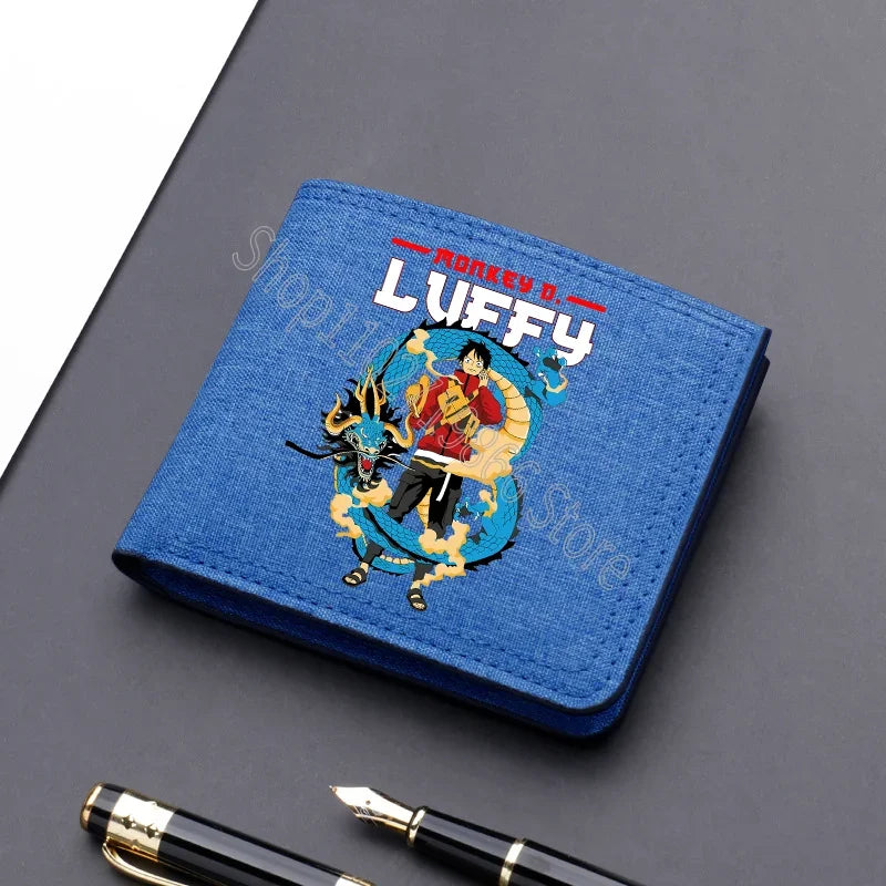 One Piece Men’s Wallet – Multi-Card Slots, Cartoon Anime Print, Portable Purse for Boys & Birthday Gifts