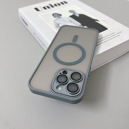 Magnetic Matte Translucent Armor Case - Shockproof Magsafe Compatible Cover for iPhone 17 16 15 14 13 12 11 Pro Max Plus