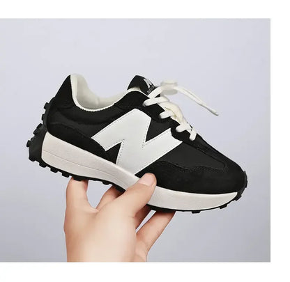 Children's Trendy Cushioned Sports Shoes - Soft Sole Lace-Up Running & Basketball Shoe