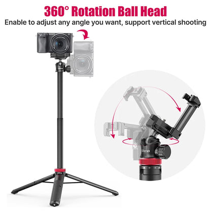 ULANZI MT-44 Tripod – Smartphone Vlog Tripod with Cold Shoe & Phone Mount Holder for Mobile & SLR Cameras