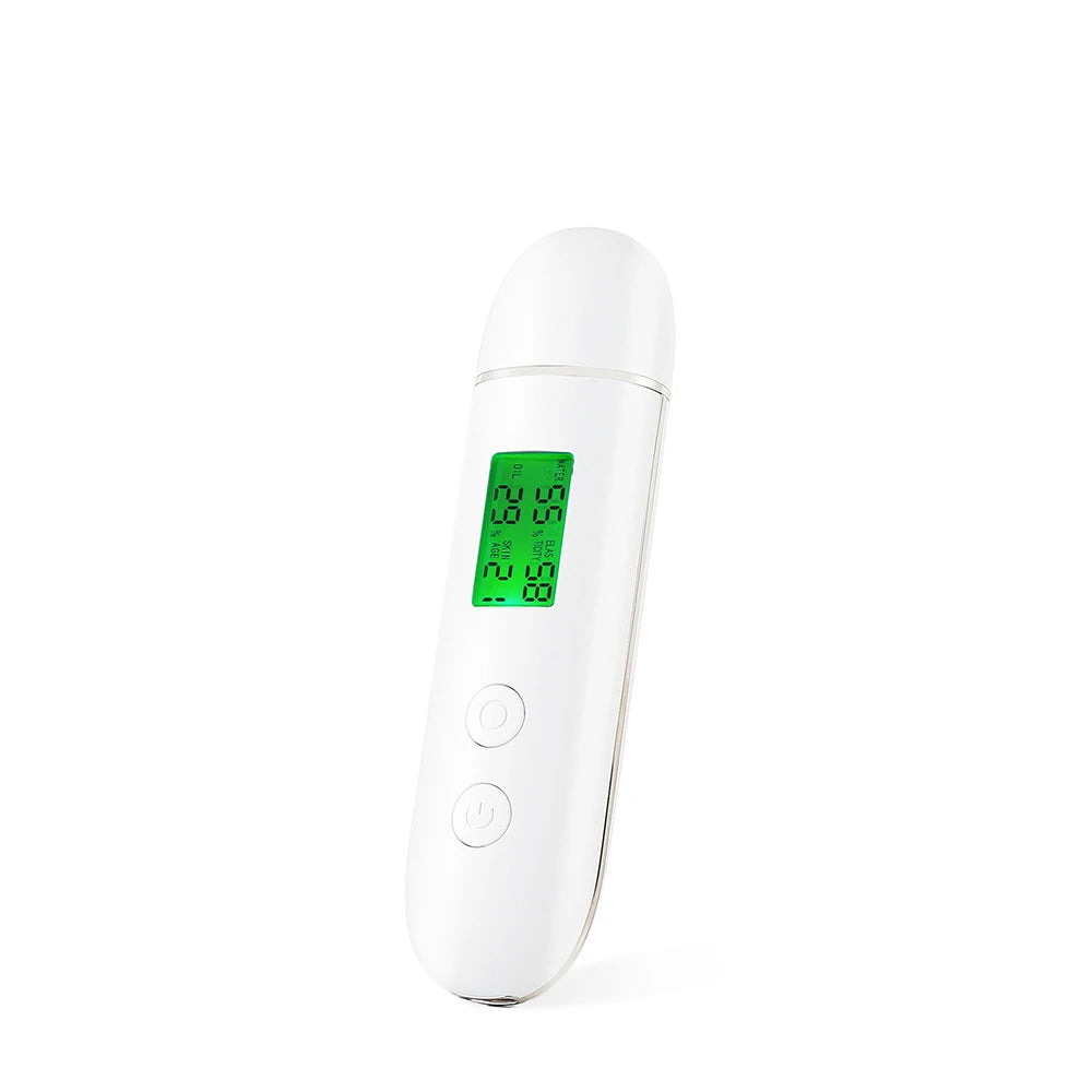 Skin Tester Analyzer - Moisture, Oil Content, Elasticity, and Age Test Meter with Fluorescent Agent Detector