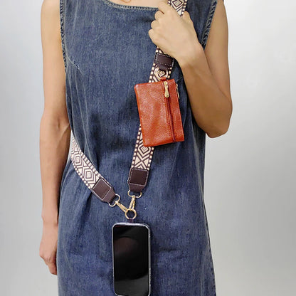 Adjustable Crossbody Mobile Phone Lanyard Strap – Anti-Lost Cell Phone Case Pendant with Zippered Wallet, Card Gasket & Coin Purse