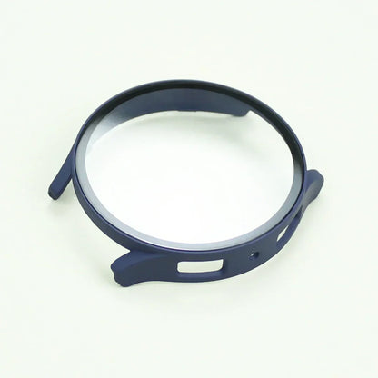 Samsung Galaxy Watch Tempered Glass Screen Protector Case - Full Bumper PC Cover for Galaxy Watch 7/6/5/4/FE 40mm & 44mm