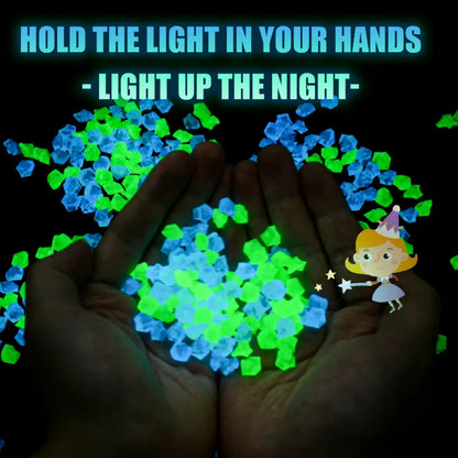 300/500 Pcs Luminous Garden Pebbles - Glow in the Dark Stones for Outdoor, Fish Tank, and Aquarium Deco