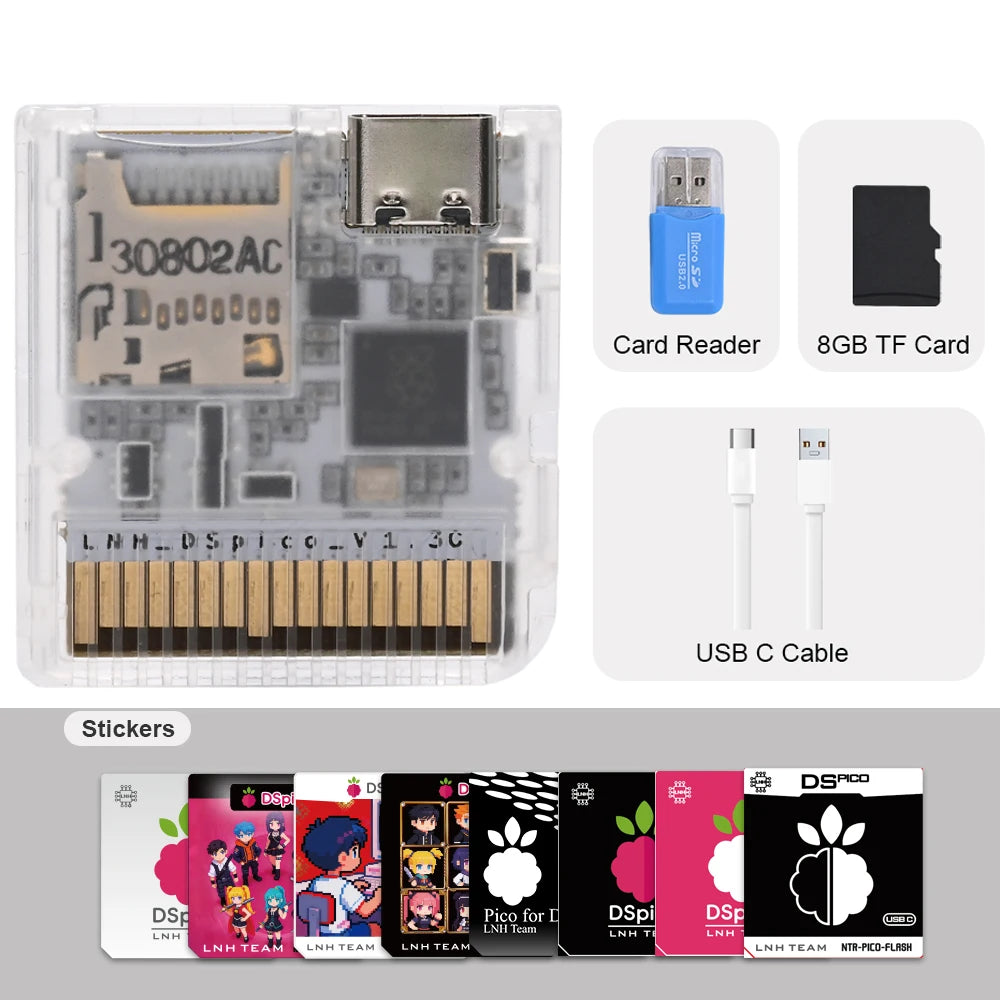 Chiscart DSpico USB-C Game Cartridge – Compatible with NDS, NDSL, DSi & 3DS Consoles, Portable Game Backup & Storage Card Adapter