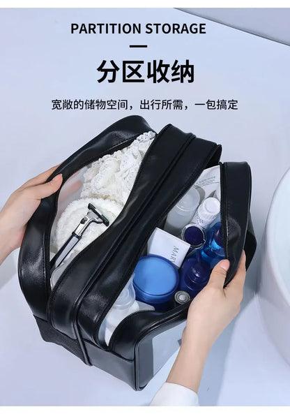 2025 Portable Travel Bag – Dual Transparent Dry & Wet Separation PU Cosmetic Pouch for Fitness and Swimming Essentials