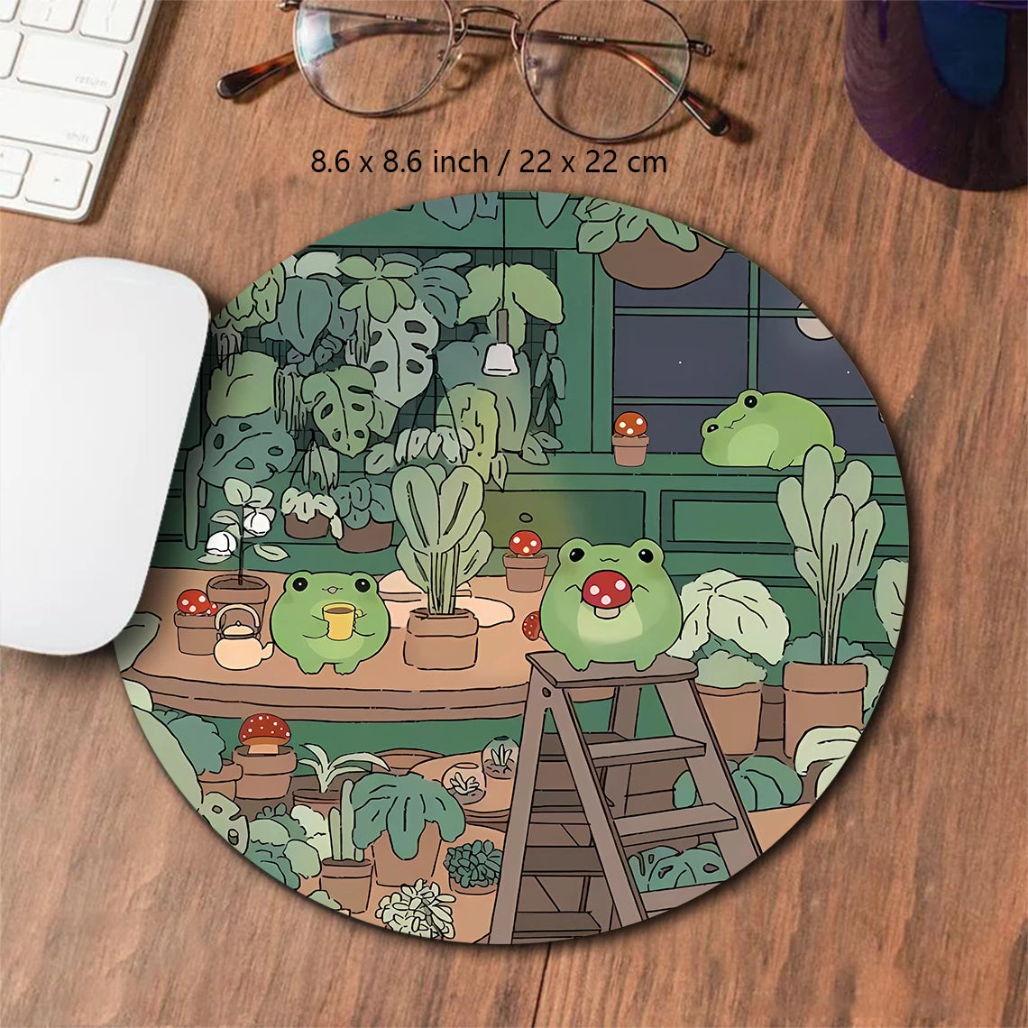 Kawaii Frogs XXL Desk Mat – Cute Anime Aesthetic Gaming Mousepad, Green Nature & Lofi Plant Extended Mouse Pad