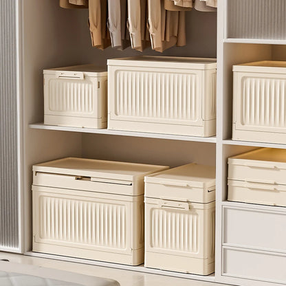 Folding Storage Box – Multifunction Foldable Plastic Organizer with Lid for Household Supplies