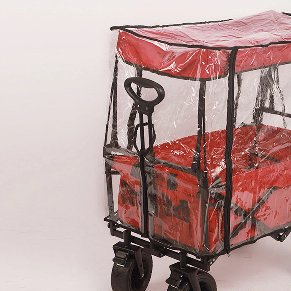 Waterproof PVC Rain Cover for Camping Trolley Folding Garden Picnic Wagon Stroller 91x51x74cm
