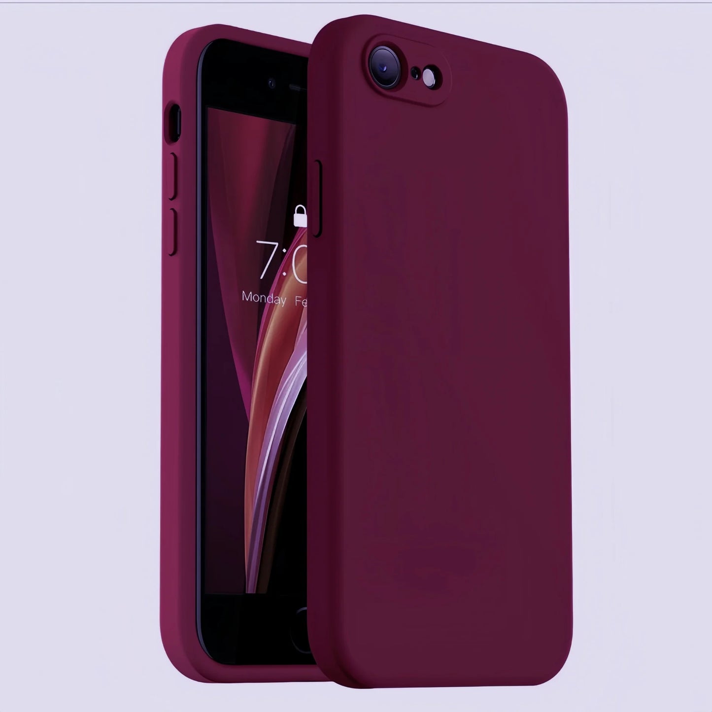Shockproof Liquid Silicone iPhone Case - Solid Color Protective Cover for iPhone SE 2020/2022, 7, 8, Plus & 16E