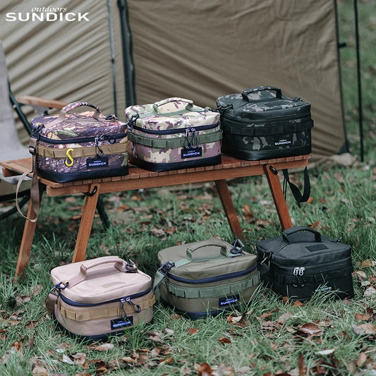 Camping Insulated Bowl & Cup Storage Bag – Outdoor Portable Lunch Bag, Available in Black, Brown, Army Green, and Camo