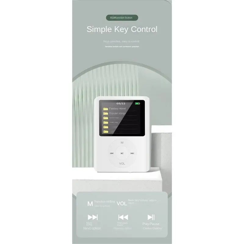 64GB Portable MP3 Player - Rechargeable Digital Music Player with E-Book Function for Kids & Adults
