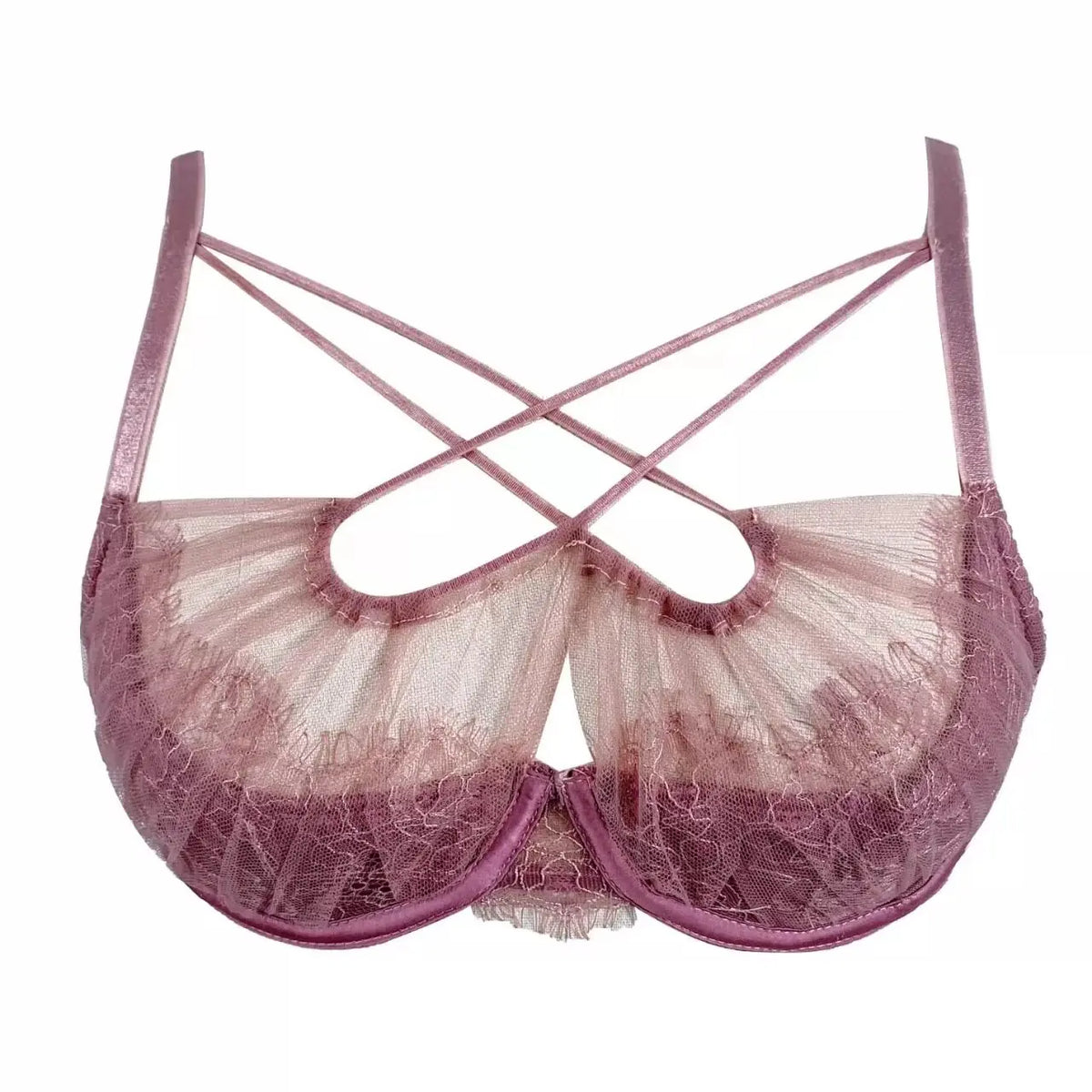 French Romantic Layered Mesh Camisole - Padded Sheer Sleeveless Tank Top Lingerie Vest for Women