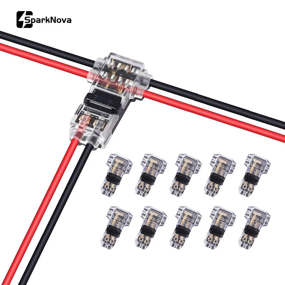 5/10PCS T-Tap 2-Pin (T2) Quick Splice Connectors — No-Solder, No-Peel Wire Terminals for Car & Truck