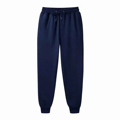Men's Casual Fleece Sweatpants – Autumn/Winter Jogger Pants, Solid Color, Running, Gym & Workout Trousers