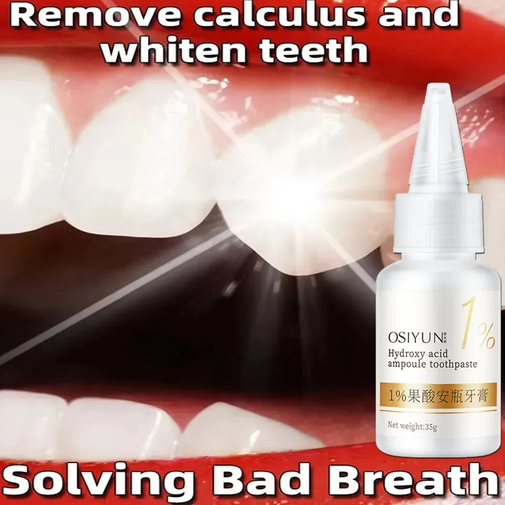 Teeth Whitening Toothpaste – Fruit Acid Formula for Plaque Removal, Stain & Calculus Cleanser, Fresh Breath & Oral Hygiene