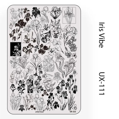 UX Serial 2 Stainless Steel Stamping Plate Template – Vintage Abstract Fabric Texture Pattern for Nail Art, Floral Lace, Xmas & Halloween Designs (UX52)