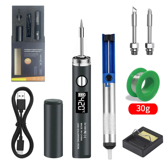 USB 5V 8W Portable Soldering Iron with Lithium Battery – Electric Welding Repair Tool for Electronics, DIY & Mobile Repair Work