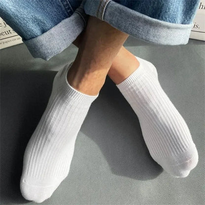5 Pairs Women’s Ankle Socks Pack – 100% Cotton Invisible Low Cut Boat Socks, Sweat-Absorbing Breathable White Socks for Daily Wear