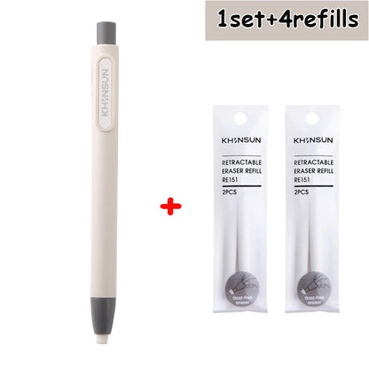 Retractable Pencil Eraser — Rubber Eraser for Writing Correction, School & Office Supplies