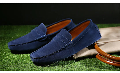 Men's High-Quality Leather Loafers – Casual Moccasins Slip-On Flats, Fashion Driving Shoes, Size 38-49
