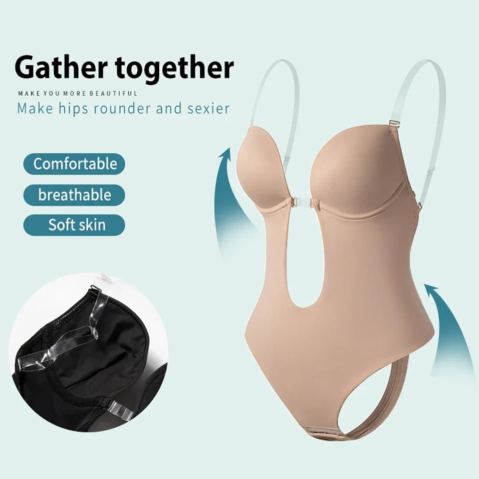 Women’s Full Body Shaper Bodysuit – Backless Thong, Invisible Tummy Control Shapewear for Slimming & Contour