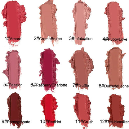 12-Color Waterproof Long-Lasting Lipstick Set – Sexy, Moisturizing Vivid Lip Gloss for Women Makeup