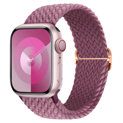 Braided Solo Loop Apple Watch Ultra Band – Elastic Nylon Adjustable Bracelet Strap for iWatch SE, Series 3–9 (38mm–49mm)