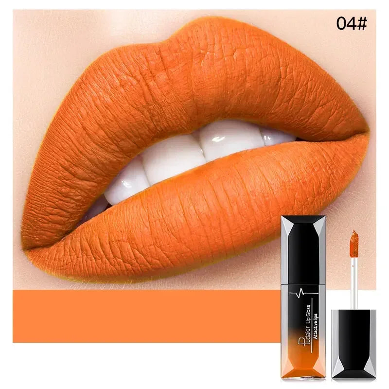 Pudaier Waterproof Matte Lip Gloss – Liquid Lipstick in Nude, Purple, Black Rose Shades